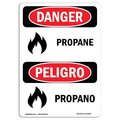 Signmission Safety Sign, OSHA Danger, 5" Height, Propano, Bilingual Spanish OS-DS-D-35-VS-2040